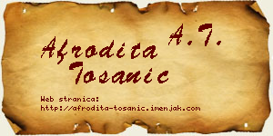 Afrodita Tošanić vizit kartica